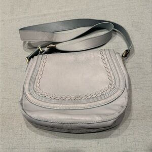 Boden Light Blue Leather Crossbody Bag